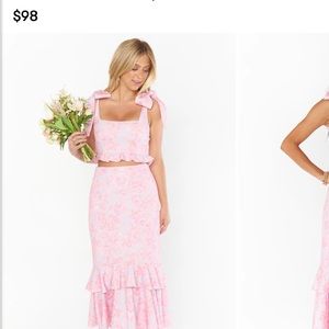 Show Me Your MuMu Pink Floral Midi Dress